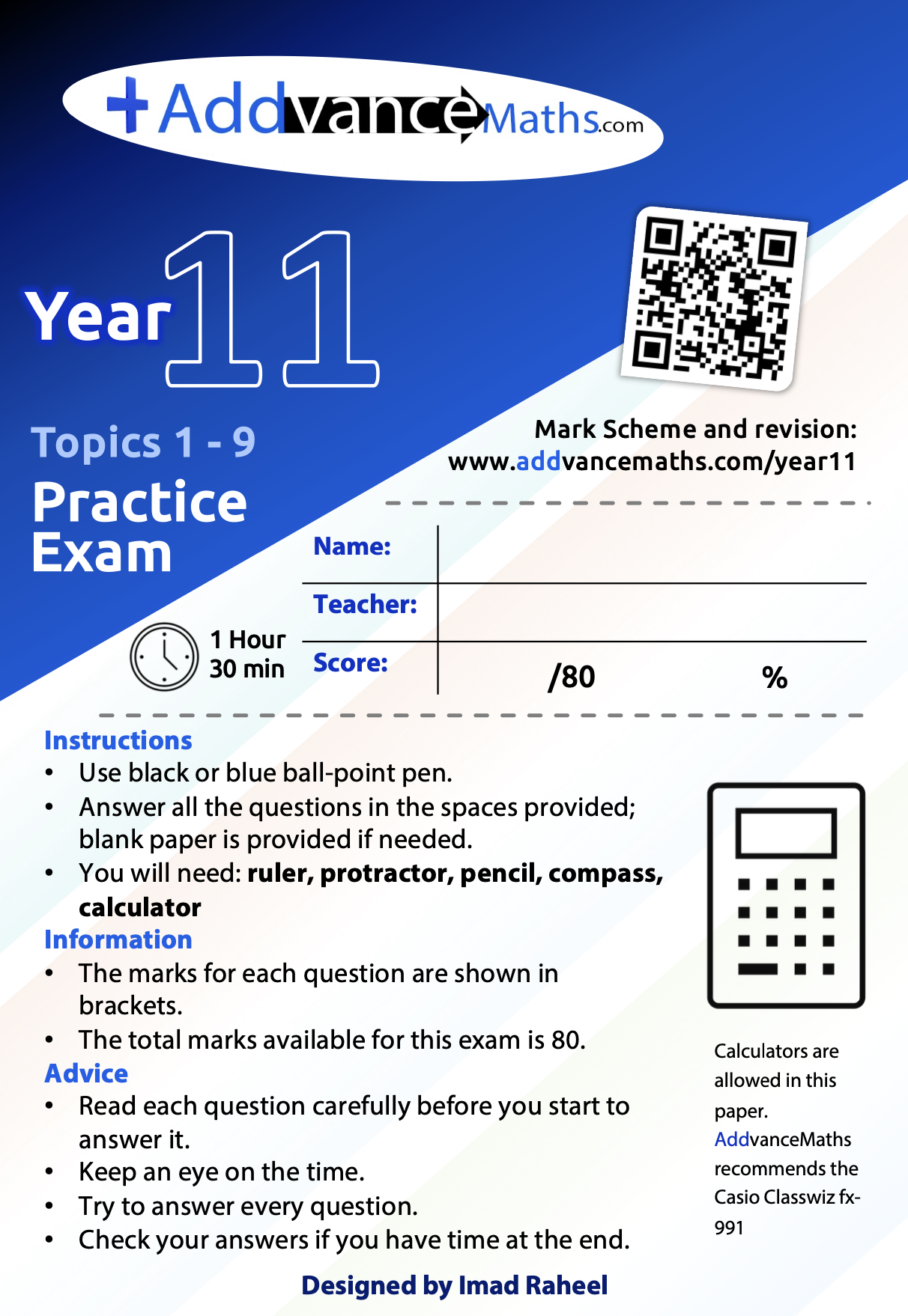 Year 11 Revision Guide – Addvance Maths